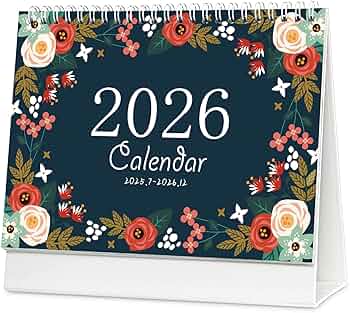 Calendario Da Scrivania OIGWBPH 2024-2025 - Mensile/Giornaliero, Design Floreale