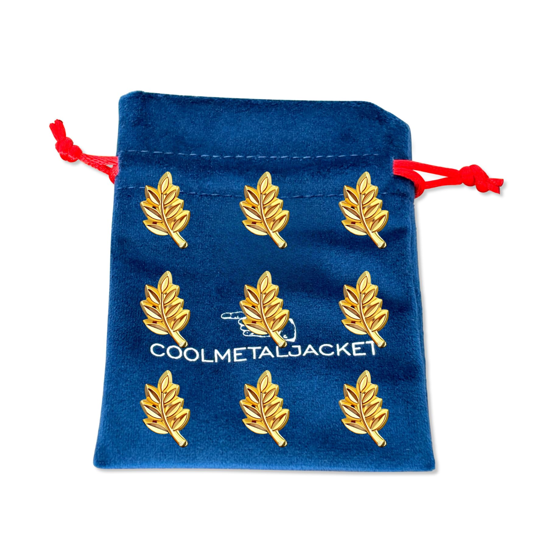Lot de 9 Pin's Acacia Franc-Maçonnerie | Pins France Doré Branche d'Acacia | Bijou 12 mm Symbole Maçonnique