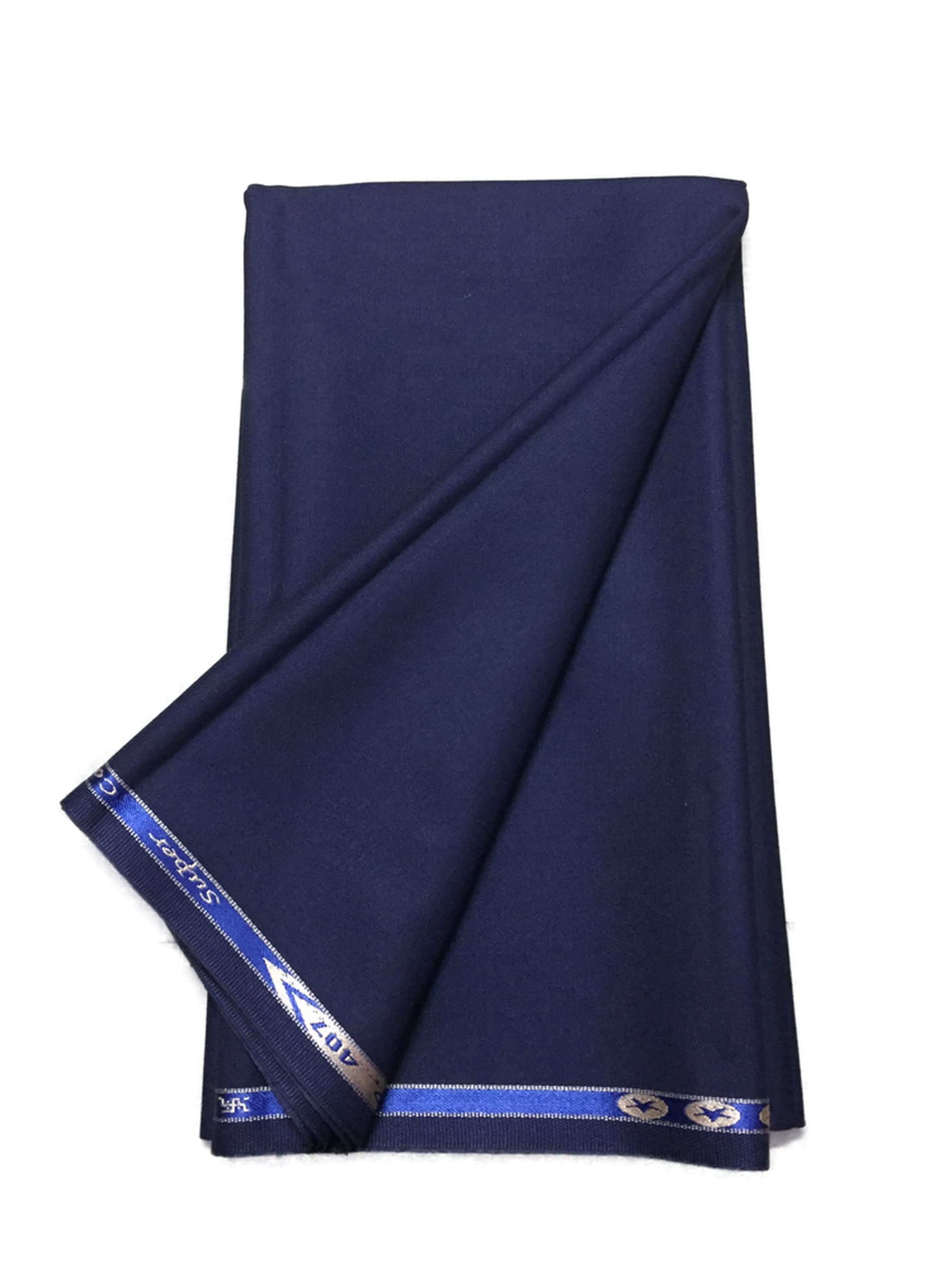 bkrkj Royal Blue Vardi Colour Men's Cotton Feel Poly Viscose Unstitched Trouser Fabric - 1.2 Meters (Formal_Casual_Blue_Premium_Pant_Fabric_Designer_Blue_Free Size)-picture-24
