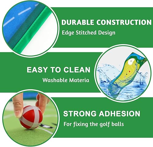 Miniatura 7 de TOY Life Chipping - Tapetes de práctica de golf, juego de golf, tapete de entrenamiento para interiores y exteriores, para adultos, familia, niños,