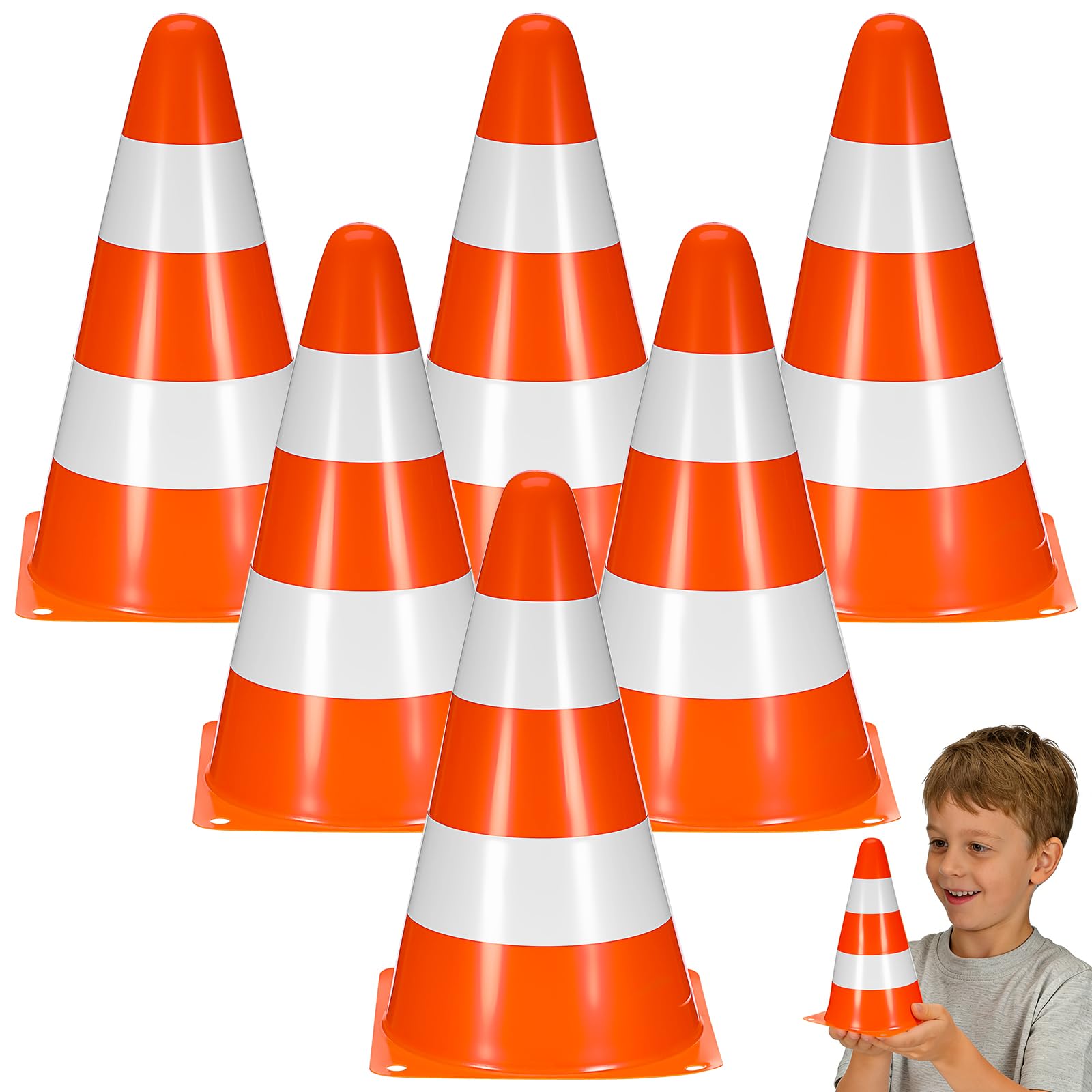 Soimiss Traffic Cones Pe 6 Pcs for Road Use and Safety
