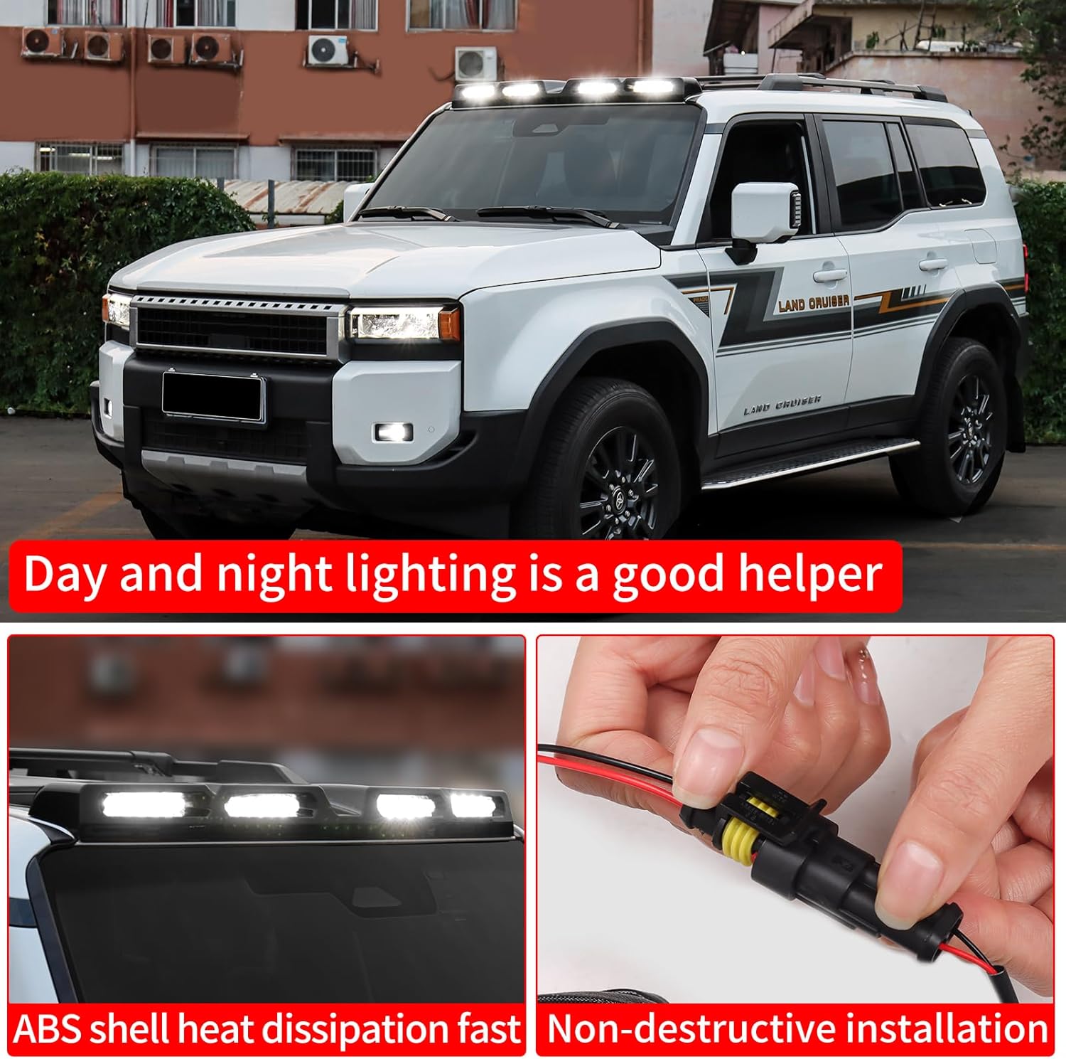 LED Roof Spotlights Spotlight for 2024 2025 2026 Toyota Land Cruiser 250 1958 Prado Lc250 Waterproof Off-Road Driving Light Explorer Lamp Exterior Modification Accessories