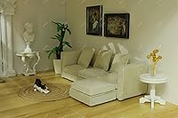 Vista 2 de iLAND Muebles de Casa de Muñecas Juego de Sofás Seccionales en Miniatura Apto para Escala 1/12, Accesorios para Decoración de Casa de Muñecas