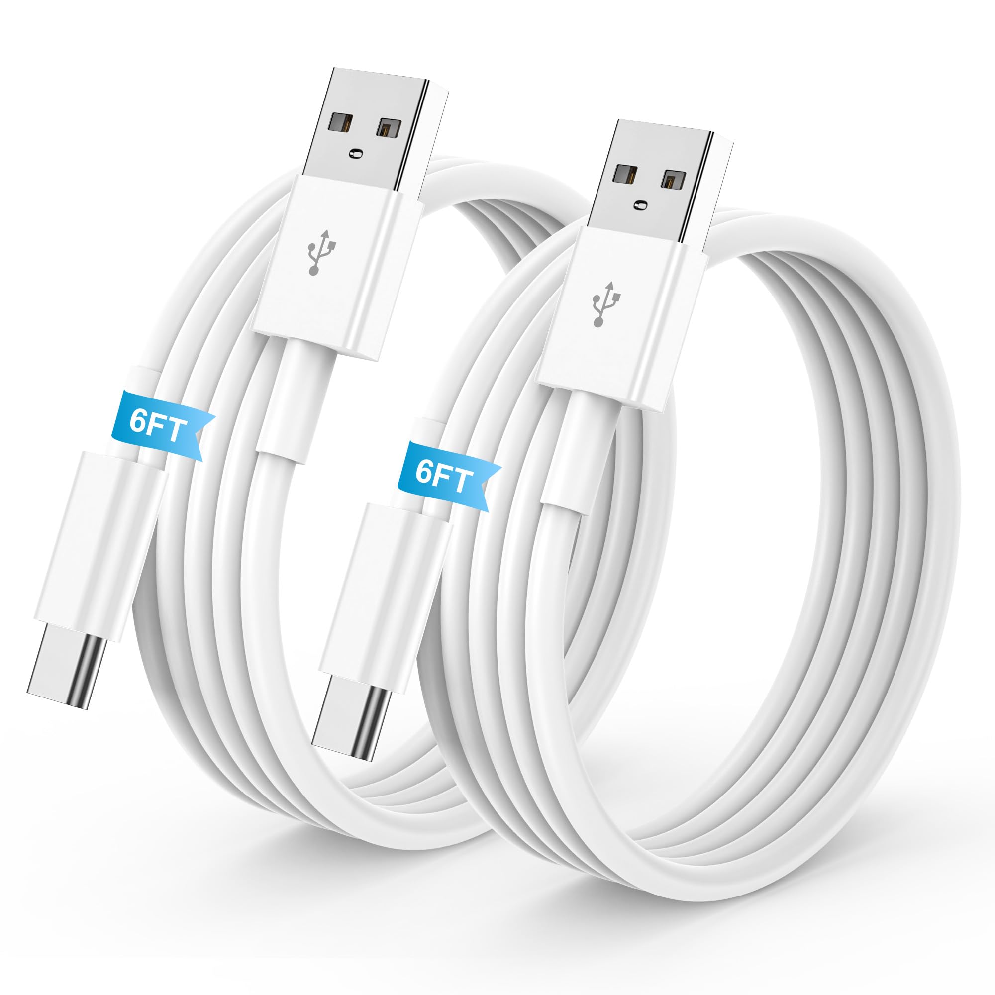 Car Charger Cord for iPhone 16 15 Carplay Cable, 2Pack 6FT USB A to USB C Charging Cord for Apple for iPhone 16 15/Plus/Pro Max, for iPad Pro 12.9/11, Air 5th/4th Gen, Mini 6th Gen