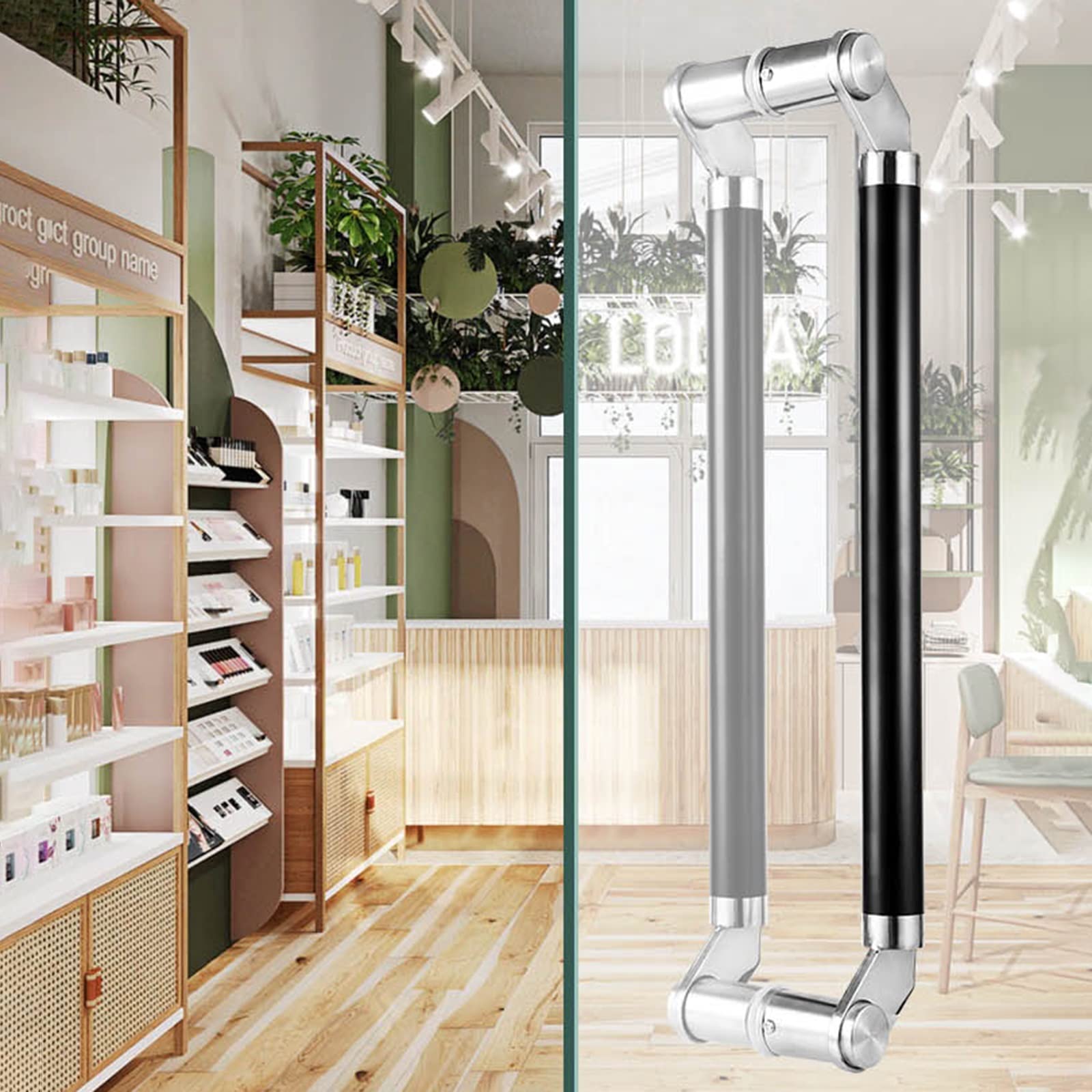 Tirador de puerta corredera para puertas de cristal y ducha con accesorios de montaje