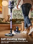 Aspirateur sans fil, 55Kpa/55 Aspirateurs Mins pour la maison, Aspirateur autoportant avec dock rechargeable,LED Affichage & Anti-angle, Aspirateur léger rechargeable pour tapis (Violet)