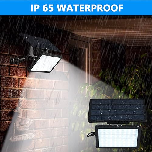 Miniatura 5 de Luces solares para exteriores 48 luces LED de panel solar con control remoto batería de 5500 mAh y cable de 98 pies luces solares impermeables de