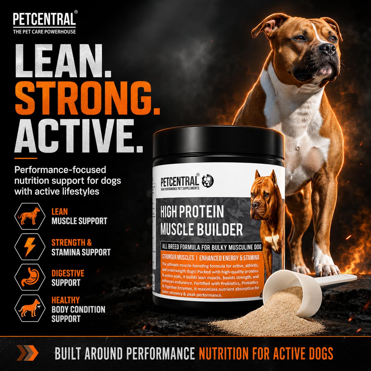 High-Protein Muscle Builder for Dogs 450g | Whey Protein & Amino Acid Supplement Powder | Supports Lean Muscle, Strength, Stamina & Recovery | Chicken Flavour | for Puppies & Adult Dogs — Amazon image 8