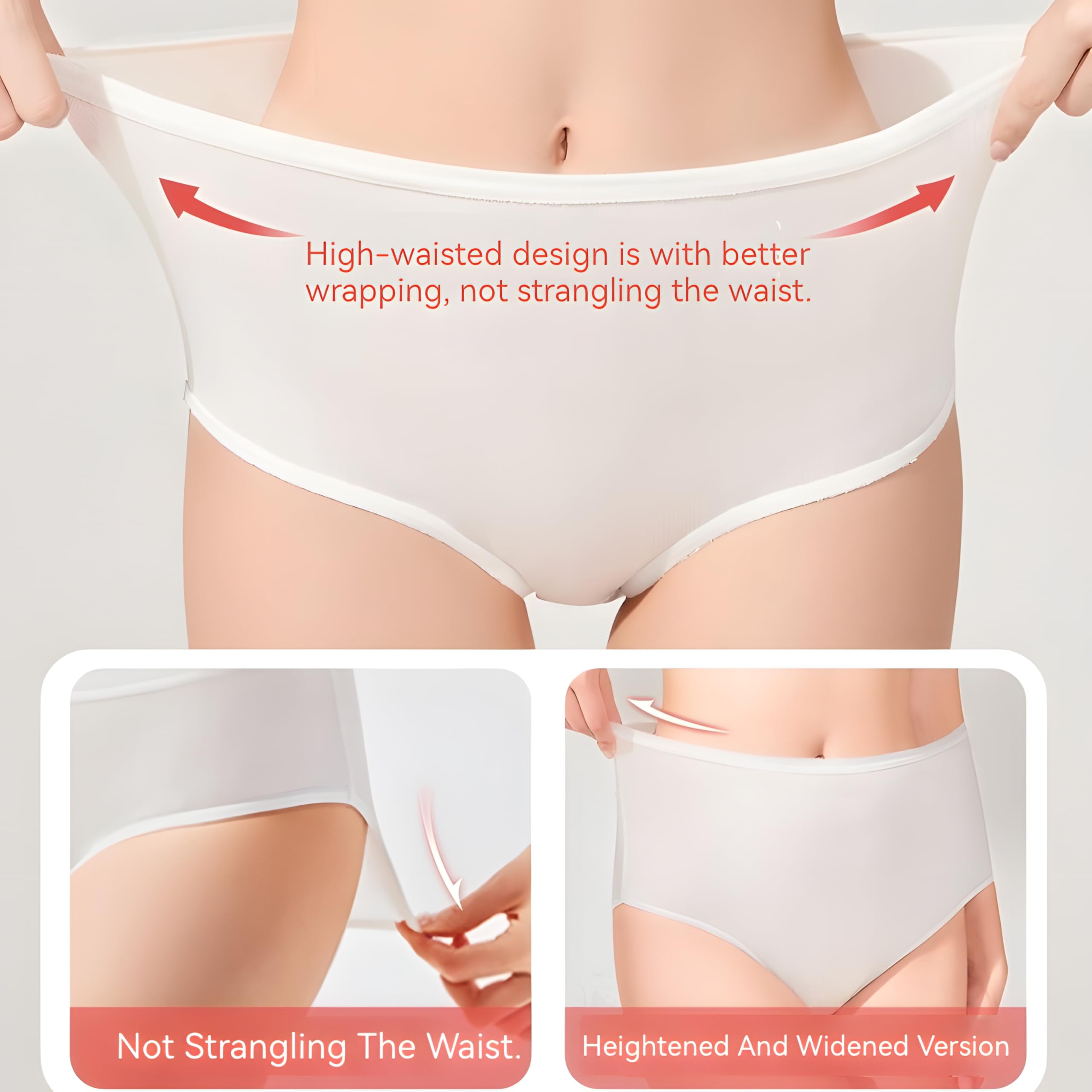 DVGEY 10Pcs Women's Disposable 100% Cotton High Waist Underwear Ladies Briefs Panties for Travel/Hospital Stays/Emergencies (Size?XX-Large - High Waist-White)