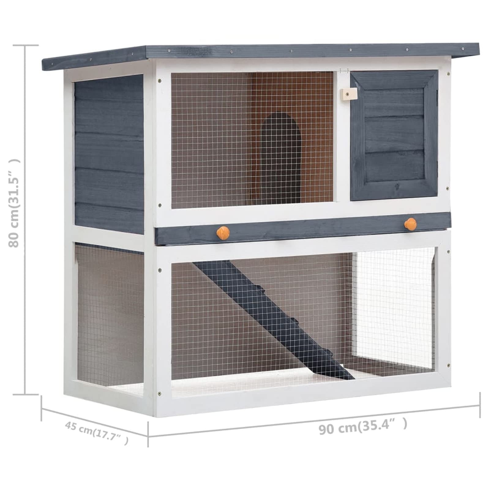 JUDYY Jaula conejera con 1 Puerta, Jaula Cobaya, Jaulas para Conejos, Jaula Hamster, Casa Conejo, Casita Conejo, Kid Conejo, Madera Gris