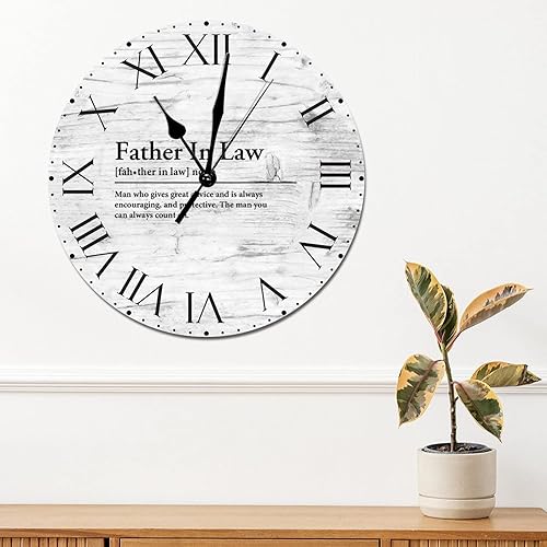 Miniatura 210 de Reloj de pared de PVC con definición de cuñado, reloj de pared redondo con citas espirituales, números romanos, tipografía, arte de pared, 8.8