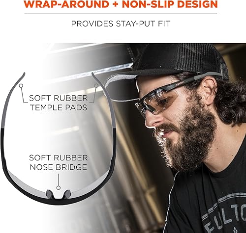Miniatura 4 de Ergodyne - 59083 Skullerz SKOLL Gafas de seguridad antivaho marco negro mate lente antivaho para interiores y exteriores