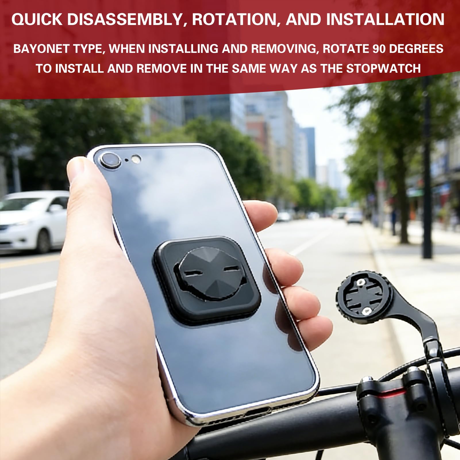 2 soportes adhesivos de teléfono para bicicleta – adaptador de montaje para Sigma Rox y Garmin Edge, soporte de extensión GPS de plástico — view 4