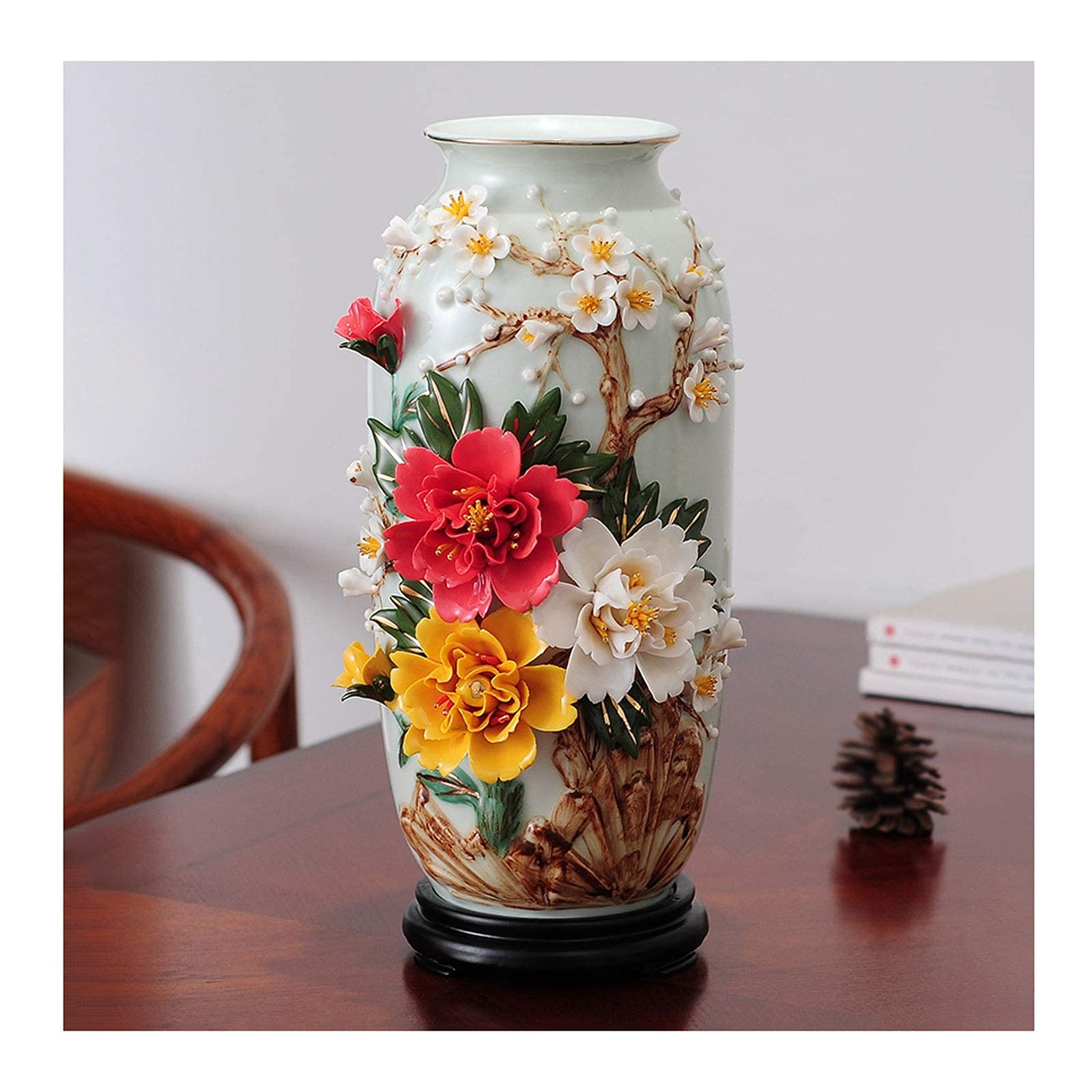 Amazon.co.jp: 花瓶ヴィンテージメタルJingdezhen花瓶三次元花