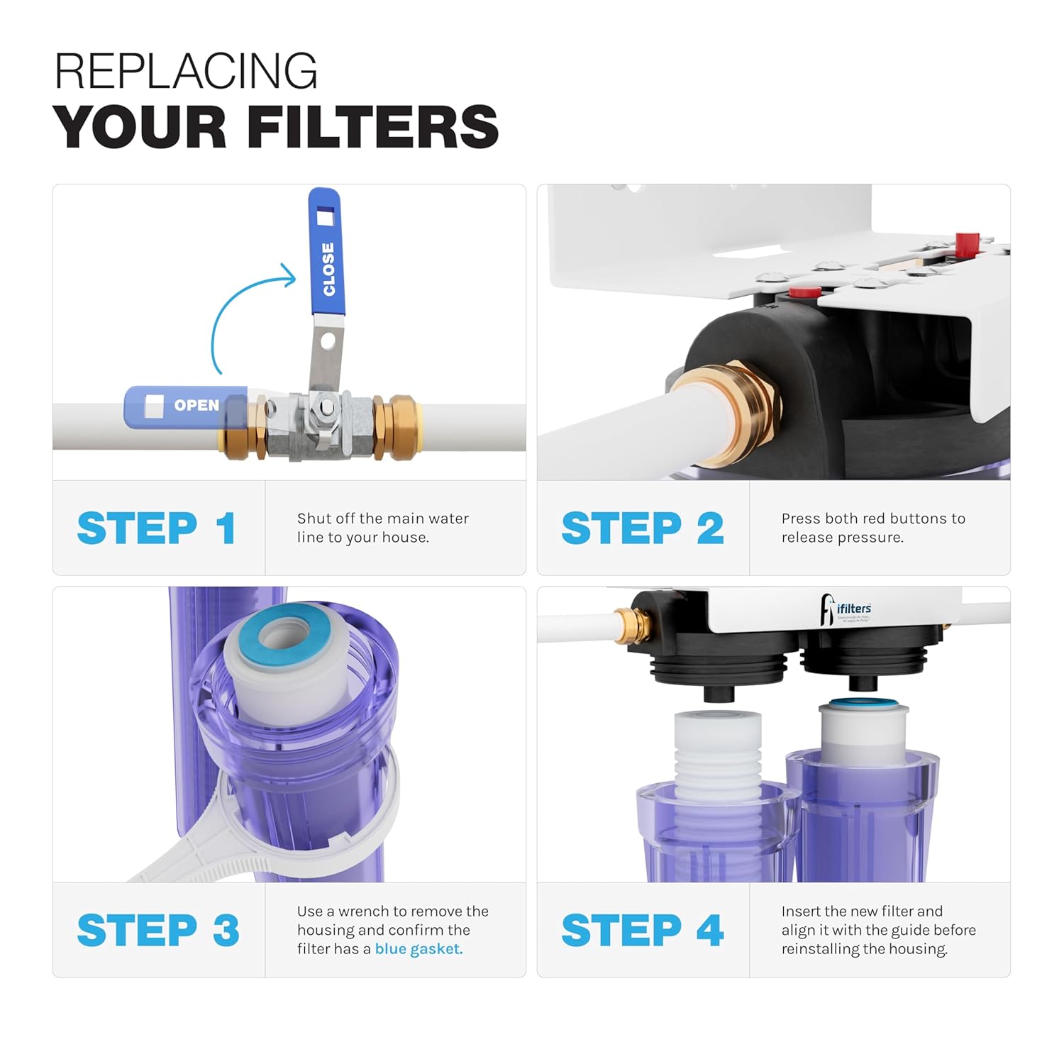 Whole House 2-Stage Sediment and Carbon Replacement Filters