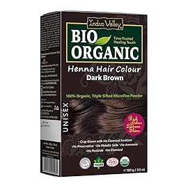 Indus Valley Bio Organic Natural Henna Powder For Hair Dye Dark Brown- 3.5 Oz