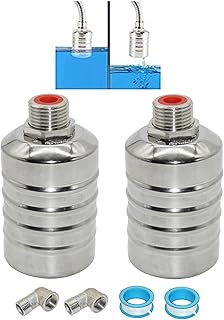 2 Pack Float Valve,1/2 Inch Supply Tube Male Automatic Fill Feed Humidifier Tank Water,304 Stainless Steel Water Level Control Float Valve for Pool, Livestock Water Trough, Aquariums, Aquaculture