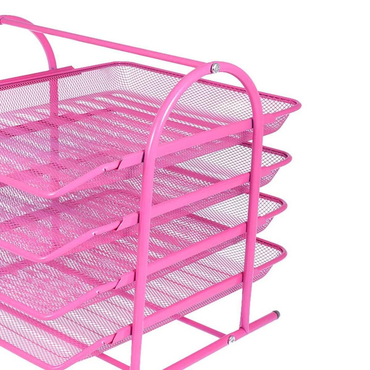 Mikinona Organizador de Archivos de 4 Capas en Hierro para Escritorio
