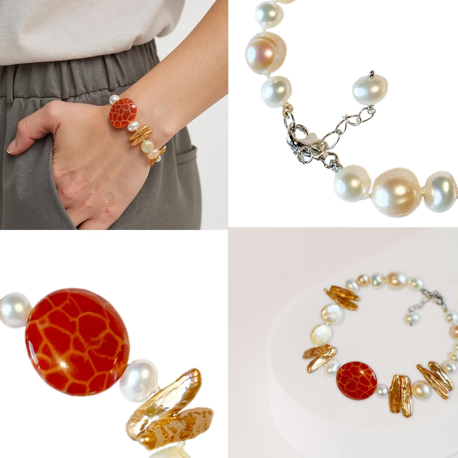 Multicolor Freshwater Pearl Bracelet - Adjustable Layered Design for Women - Perfect Summer Beach Jewelry Gift - Image 6