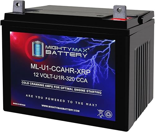 Mighty Max Battery ML-U1R-CCAHR 12V 320CCA - Batería de repuesto compatible con cortacésped Husqvarna LGT2654 U1R