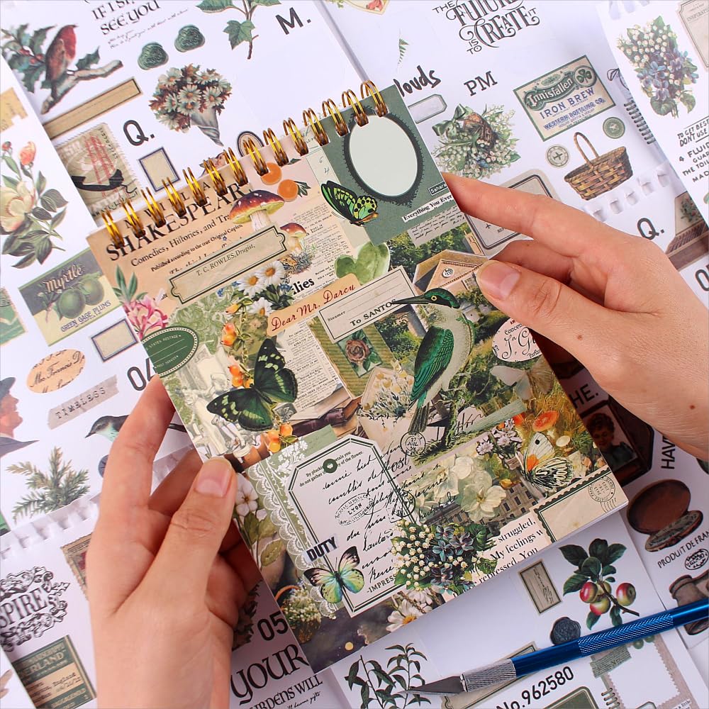 Washi książka z naklejkami w stylu vintage, ponad 900 mini naklejek do pamiętnika, albumy do pamiętnika, albumy kolekcjonerskie, artykuły do majsterkowania