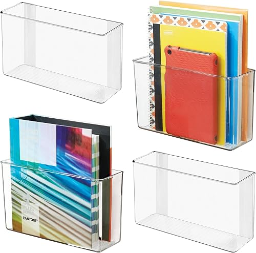 iDesign Adhesive Organizer Bins Set of 4 Clear - No Drill Wall Mount Storage for Cabinets, Bathroom & Laundry iDesign Adhesive Organizer Bins Set of 4 Clear - No Drill Wall Mount Storage for Cabinets, Bathroom & Laundry