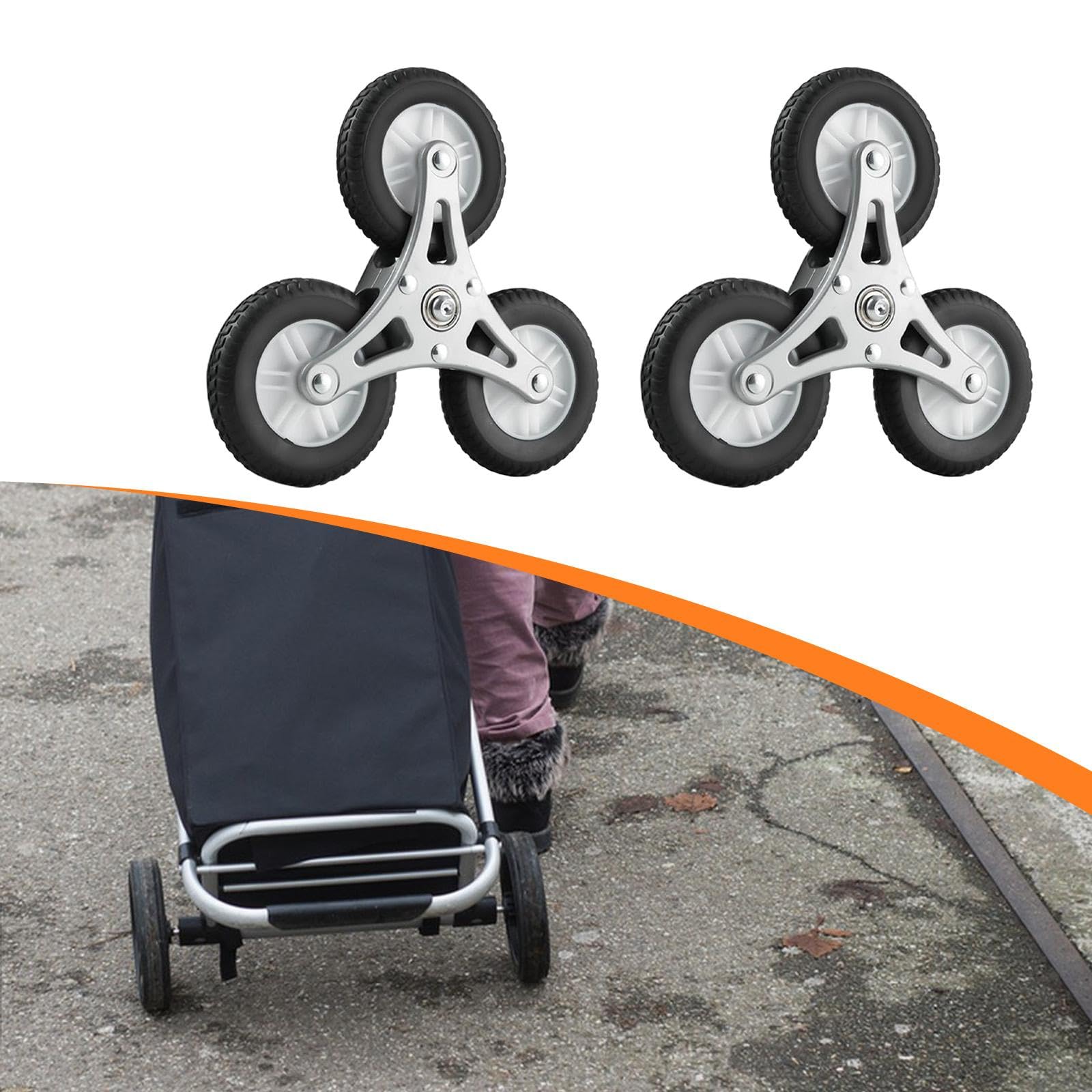 Ruedas De Sustitución para Escalera Silenciosas para,Negro 22.5cm