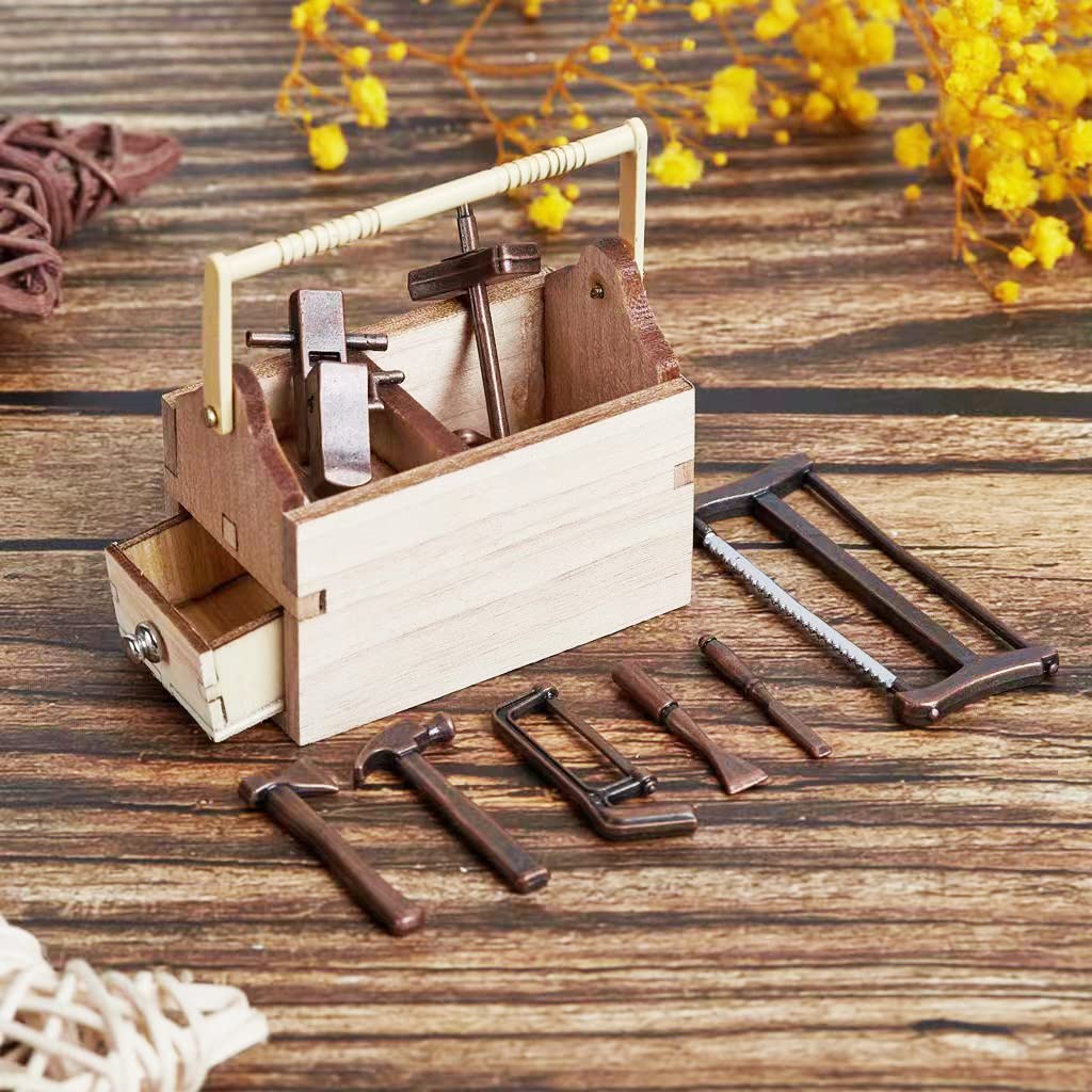 Caja De Herramientas En Miniatura Para Casa De Muñecas – Set De 12 Piezas A Escala 1:12