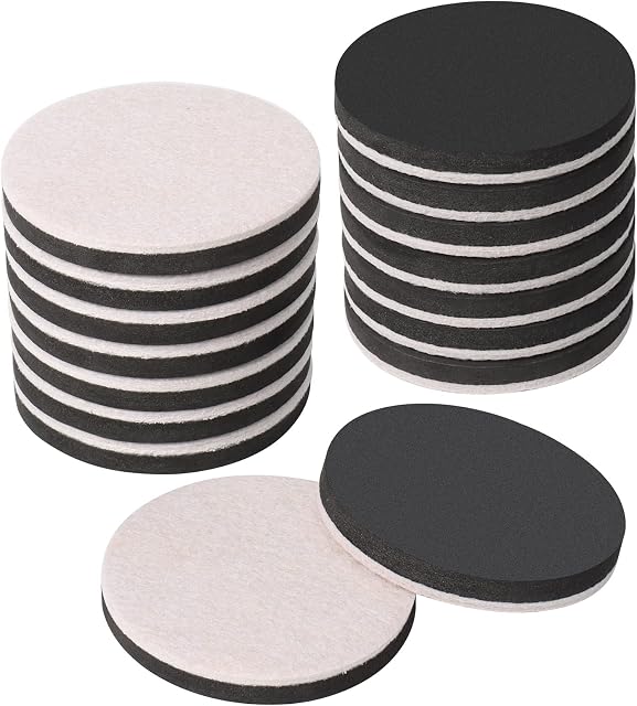 Ezprotekt Furniture Sliders, 16 Pack 3-1/2" Round Felt Slider Furniture Table Desk Chair Movers for Carpet Furniture Sliders Carpet Moving Sliders Furniture Moving Pads Furniture Glides (Beige)