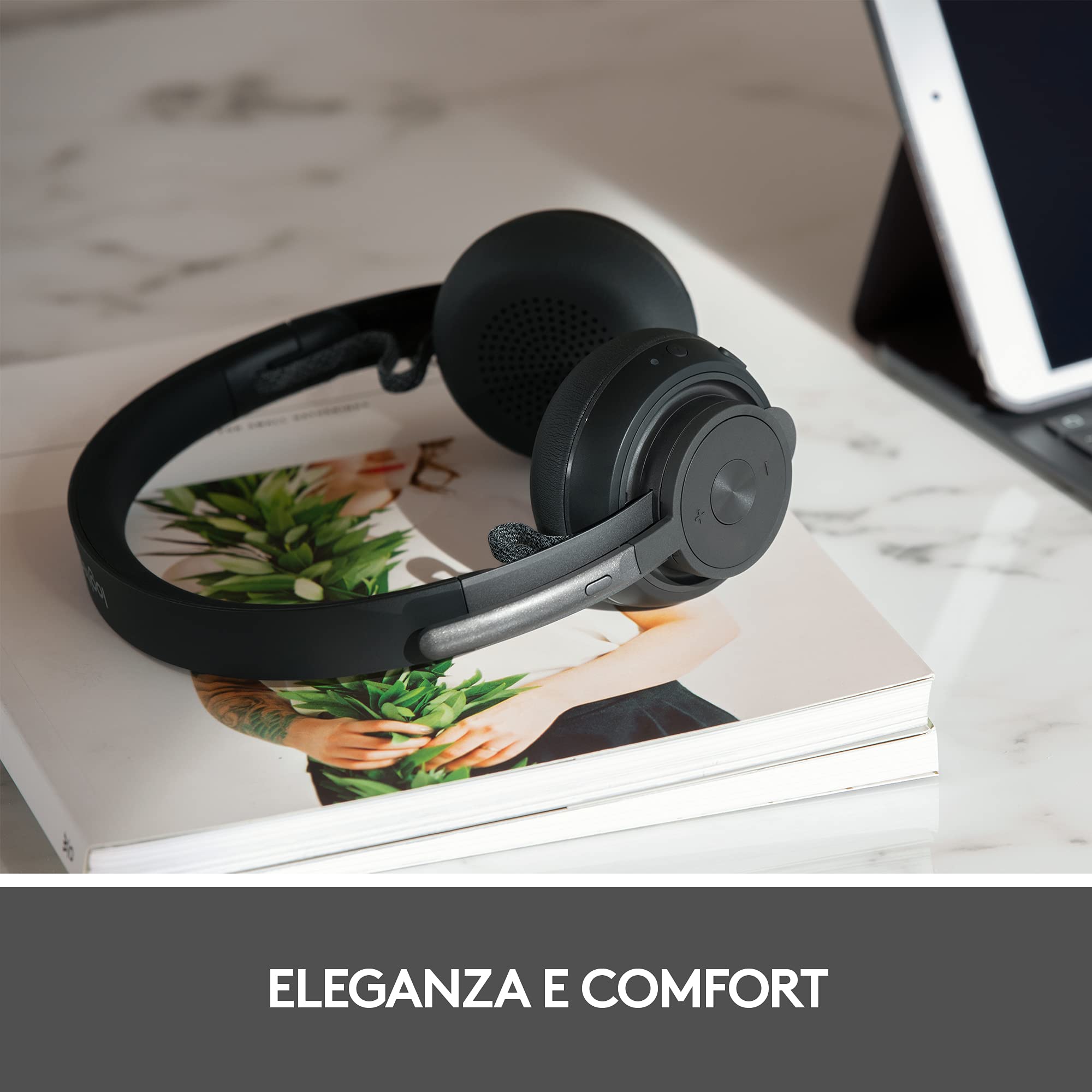 Logitech Zone 900 Cuffie On Ear Wireless Bluetooth | Microfono con Cancellazione Rumore, fino a 6 Dispositivi Wireless, Accesso Rapido ANC e Bluetooth - Grigio