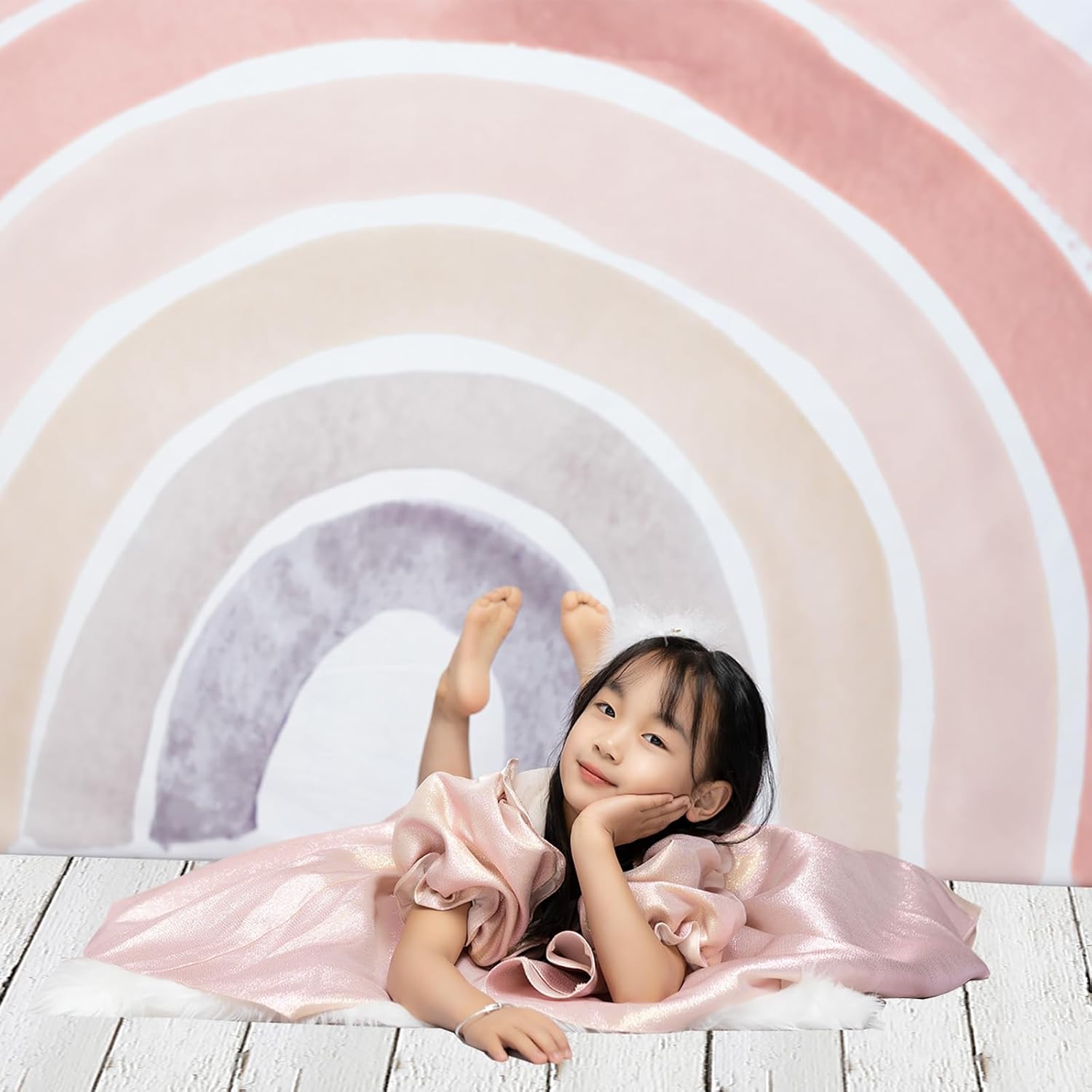 Kate Photography Floor Mat White Wood Floor Mat Newborn Photography Props Rubber Mat for Photo Studios 8X5ft