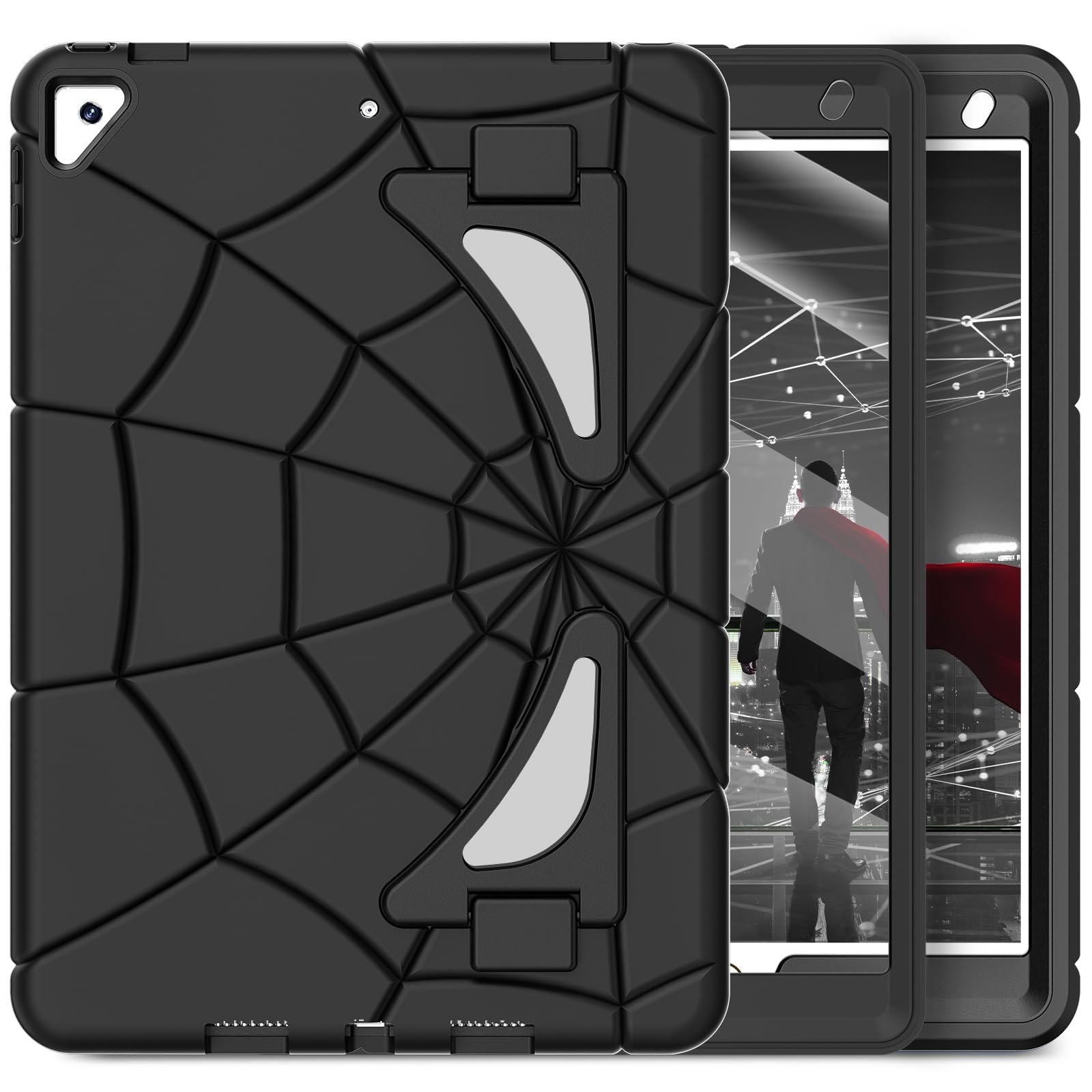 Nitupai Case for iPad 10.2 Case iPad 9th / 8th / 7th Generation Gen Case Heavy Duty Shockproof Rugged Protective Cover 10.2 Inch with Stand, Black+