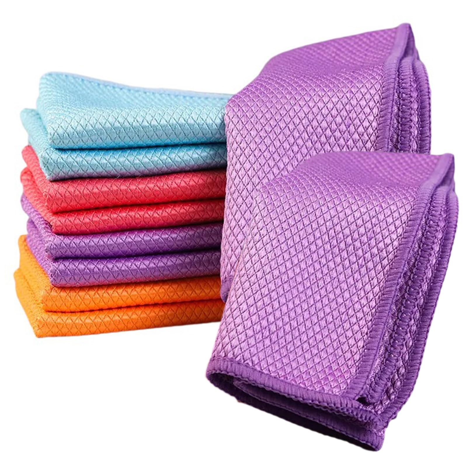Fish Scale 10 Pack Cleaning Cloth Microfiber Cleaning Towel Clean Kitchen, Bathroom and More