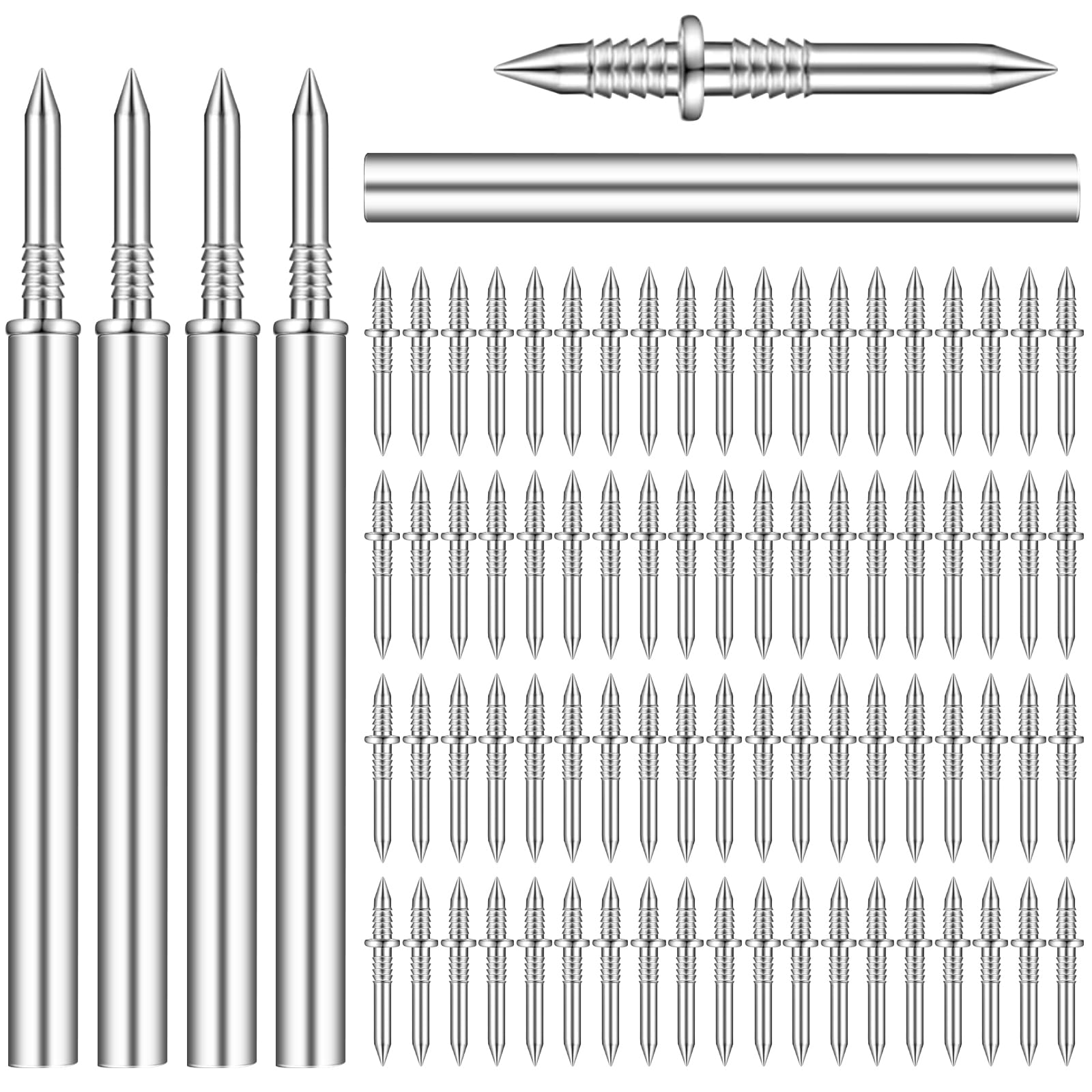 Yuyueda 500 Pcs Skirting Board Nails,Traceless Double Headed Nails for Wood,Invisible Security Screws,Double-Ended Nail for Wooden Baseboards,House Refurbishment,Invisible Fixing,with 5 Sleeve Tool