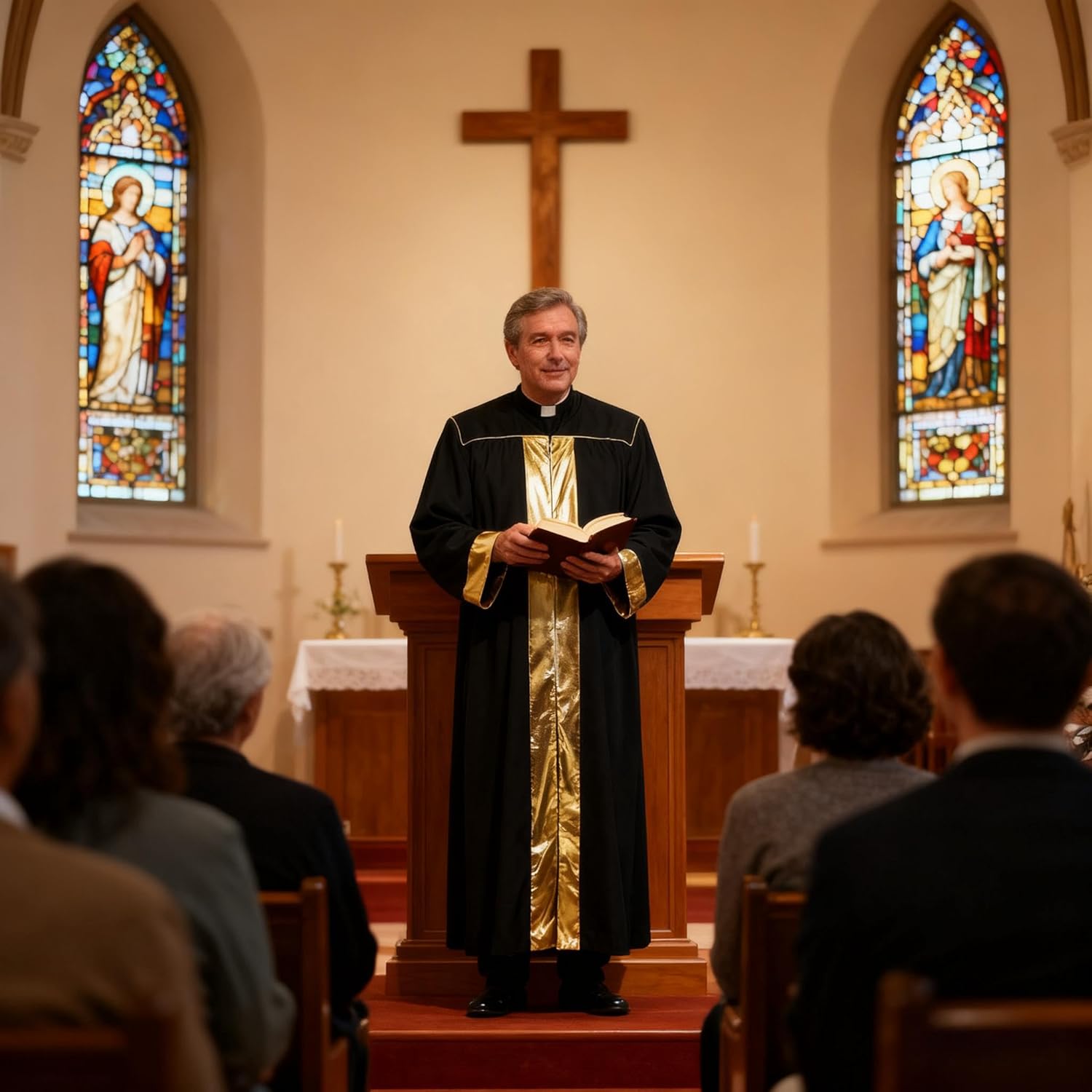 Church Men's Clergy Robe Cassock Priest Choir Praise Worship Robe - Image 2