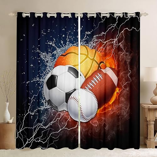 Miniatura 8 de Cortinas y cortinas bohemias con diseño de sol y luna, teñido anudado arcoíris, galaxia, psicodélica, de 84 pulgadas de ancho x 63 pulgadas de