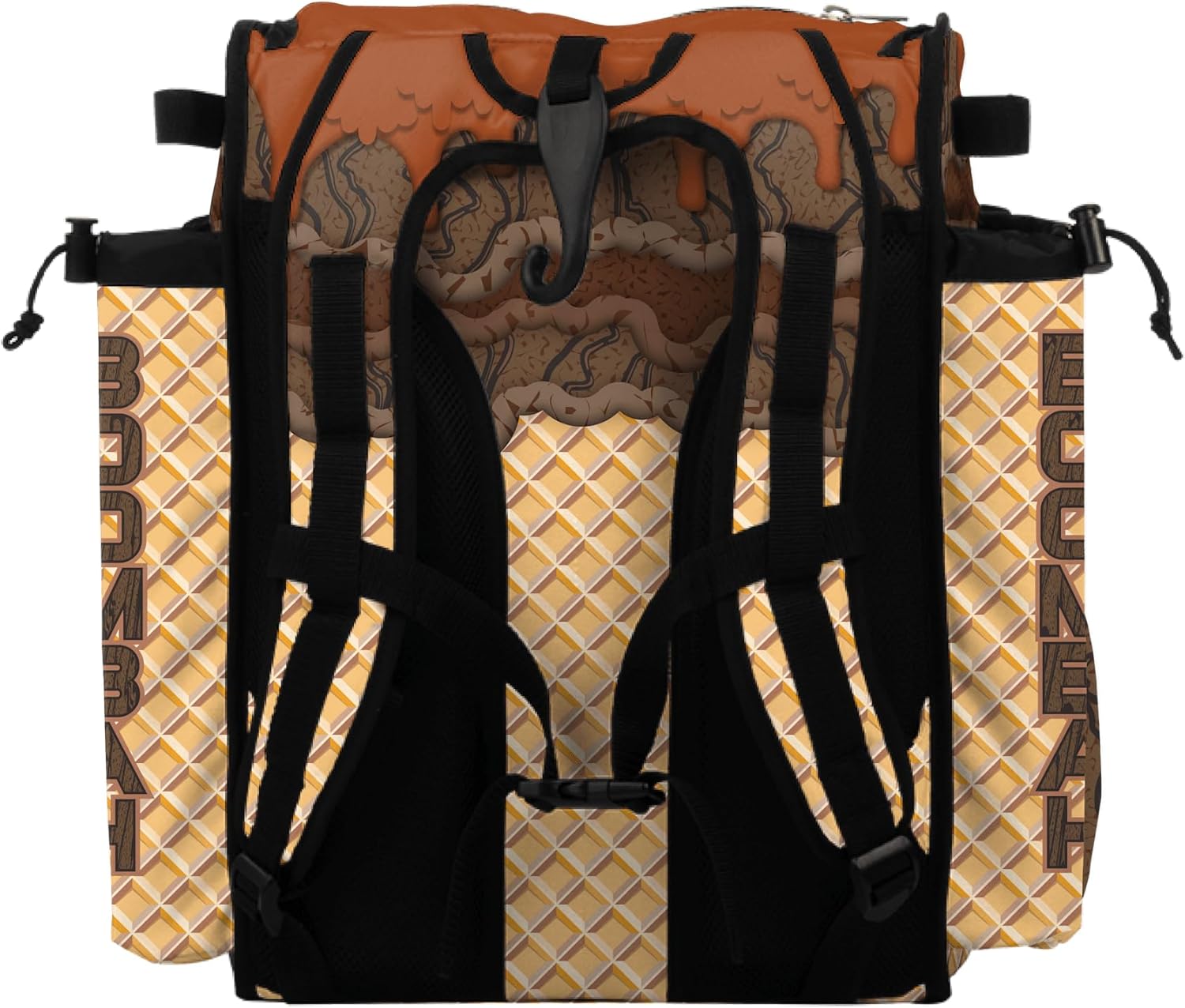 Boombah Mini Superpack Baseball Bat Bag – Youth Softball Gear Backpack – Ice Cream Multi Color – 8"x12.5"x18" (Double Chocolate)