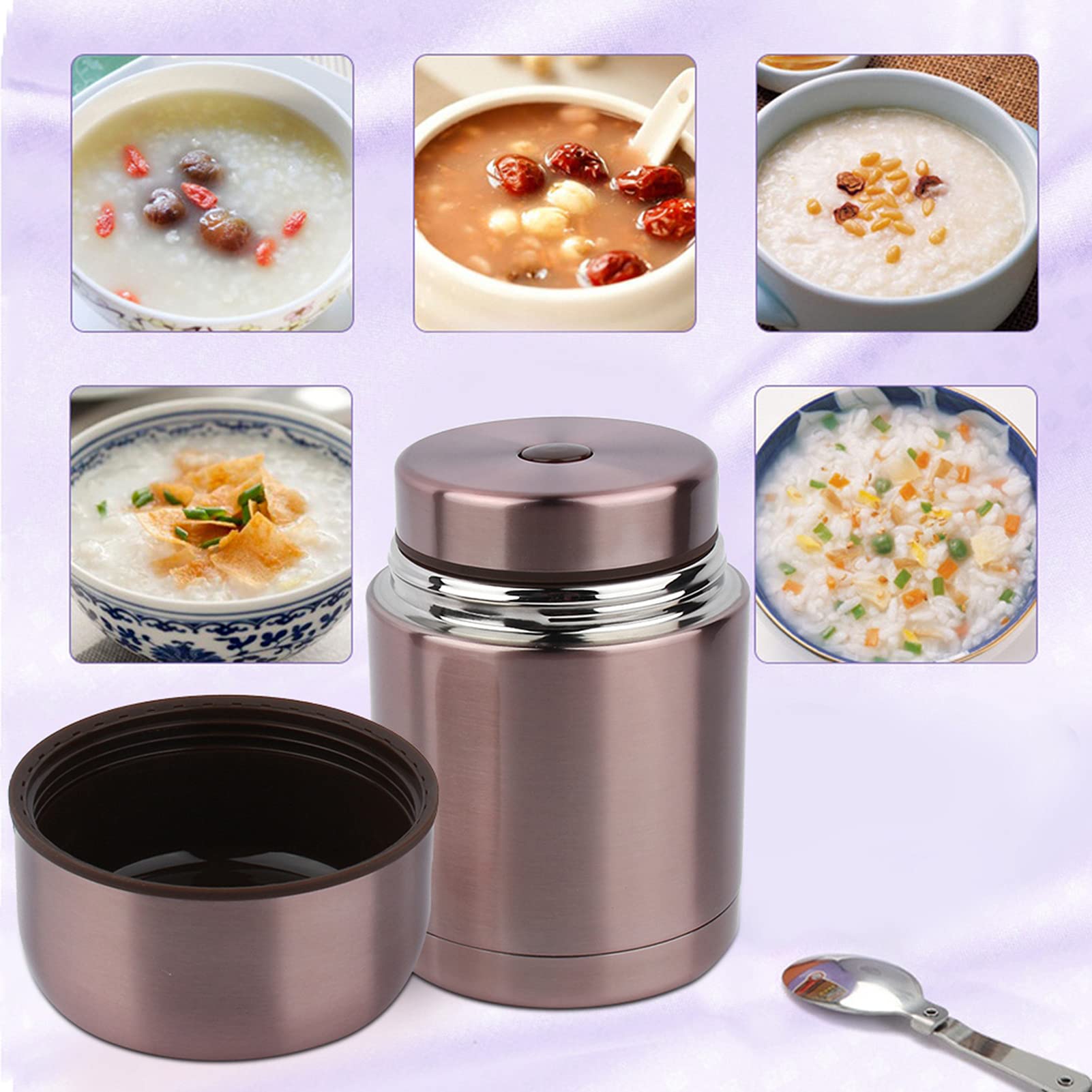 Bouteille Sous Vide en Acier Inoxydable de 800 Ml, Portable avec Manchon de Tasse, Idéale pour les Voyages en Plein Air (Violette)