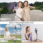Mini Selfie Stick Tripod, Pocket Flex Tripod Phone Android Phone Grip, Portable Small Size Travel Compact Selfie Stick with Remote, Handheld Metal Mount Live Streaming, Video Recording