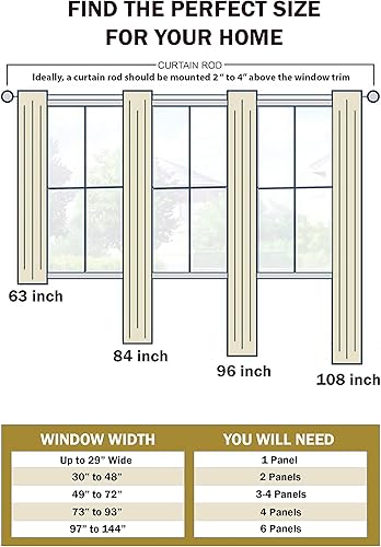Miniatura 9 de BLUENILEMILLS BNM - Paneles de cortinas opacas modernos, cortinas perfectas para ventanas de cocina, dormitorio o sala de estar, cubiertas de marco