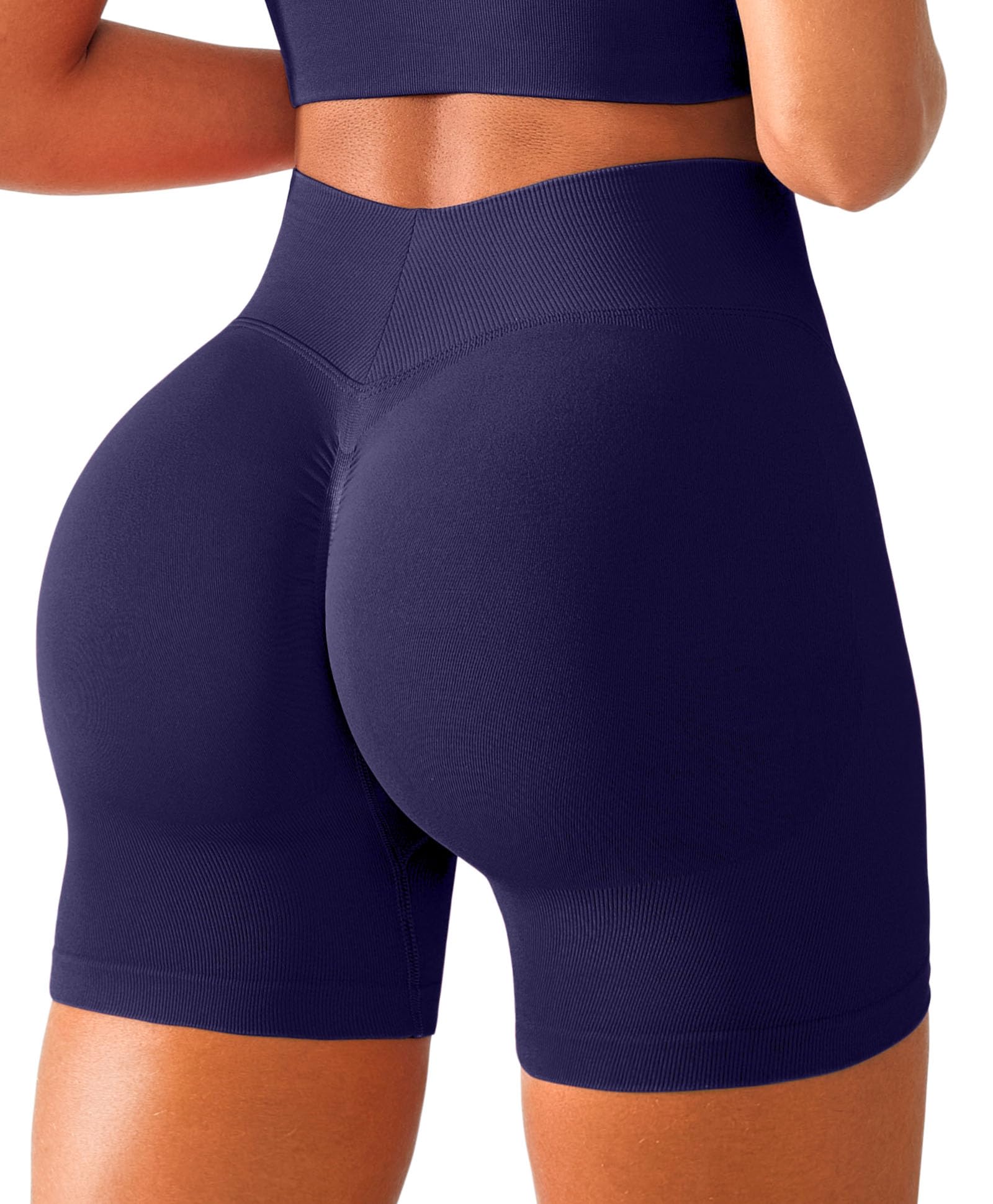 BRXL Scrunch Butt Lifting Shorts for Women V Back Seamless 5" High Waist Workout Gym Compression Spandex Impact Shorts