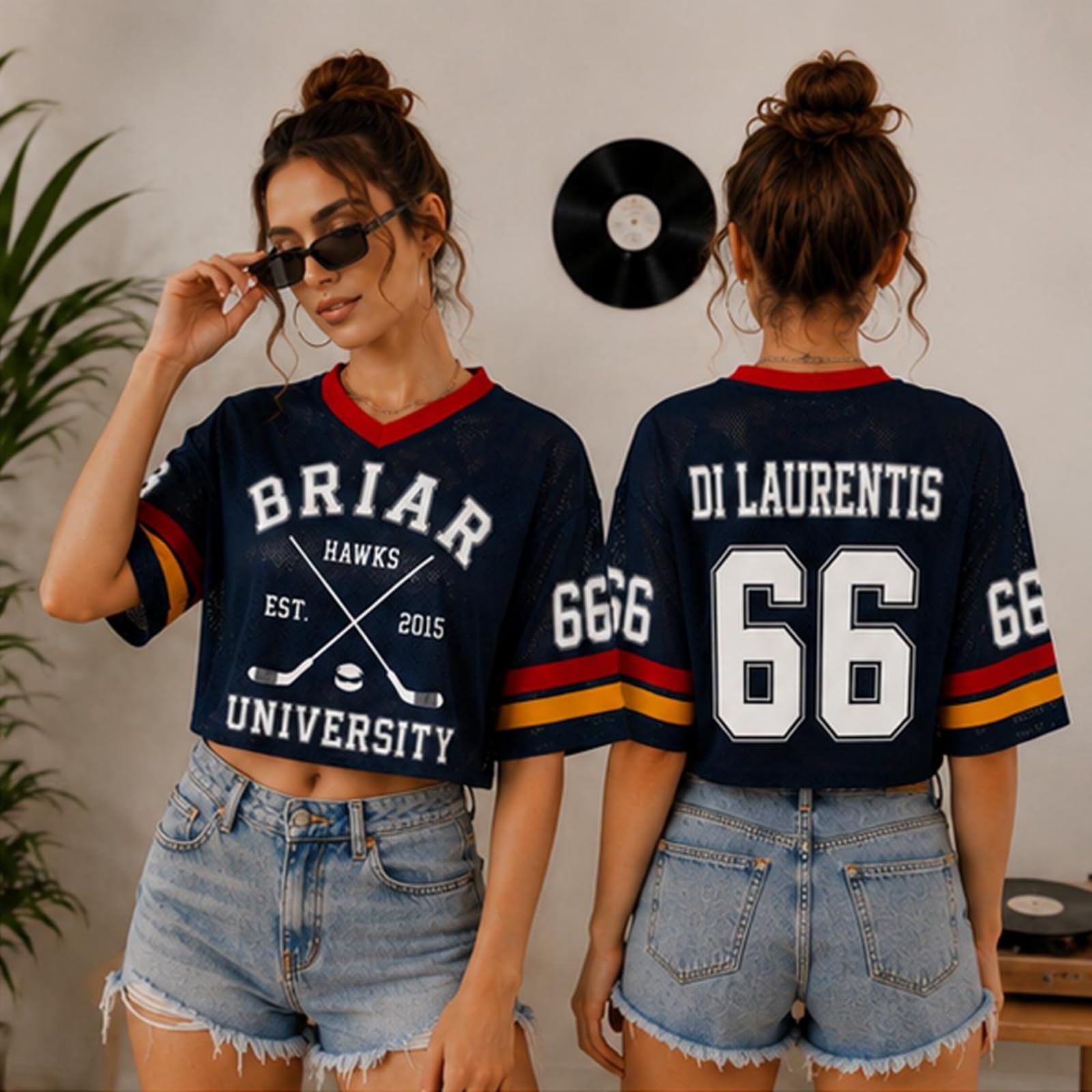 Off Campus Hockey Jersey Graham 44 & Logan 22 & Tucker 46 & Di Laurentis 66 Briar U Jersey Shirt Off Campus Merch Kurzarm Fashion Casual Tshirt Sport Streetwear Top für Damen Herren