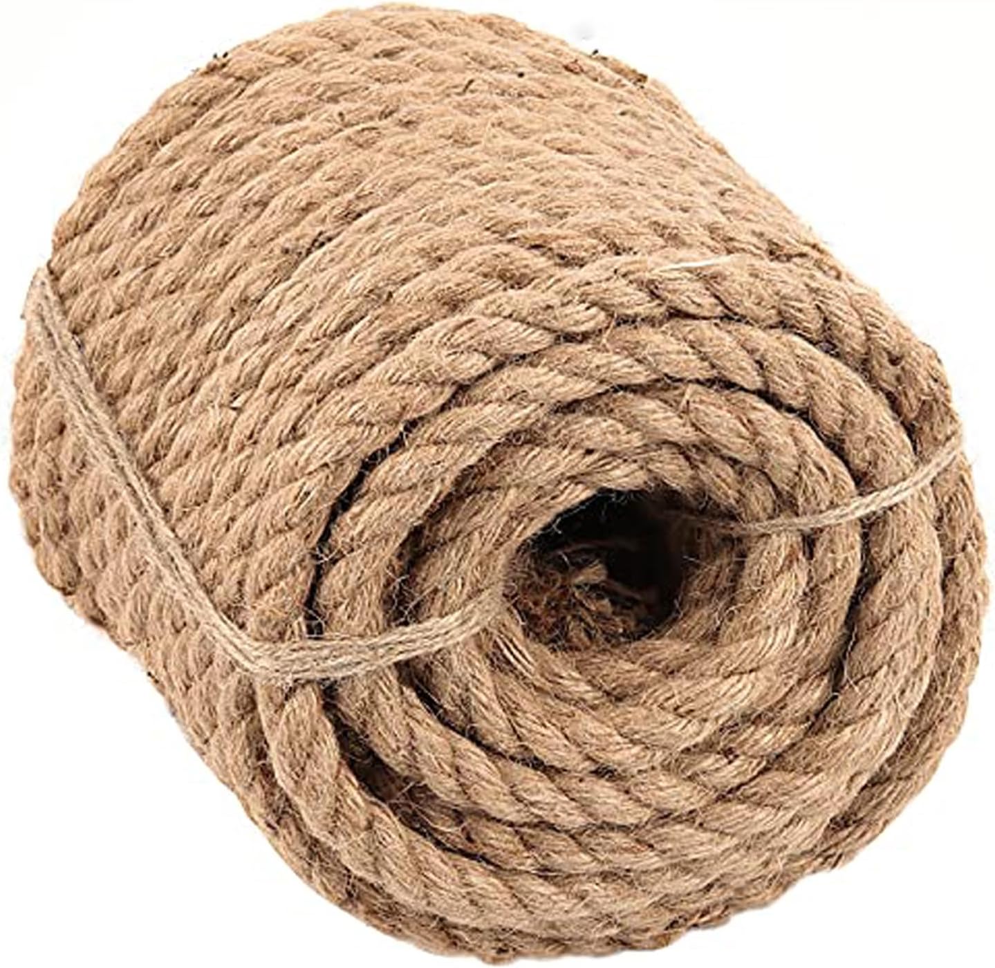 1 Inch x 65 ft Hemp Rope Twisted Manila Rope, Natural Jute Ropes Heavy Duty for Gardening, Climbing, Outdoor Training and Macrame Projects