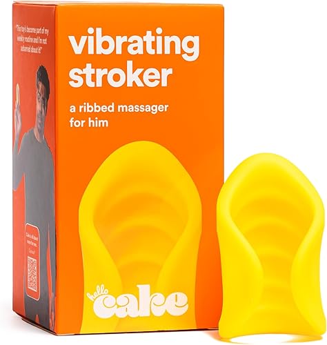 Hello Cake Vibrating Stroker - Vibrador recargable, juguete sexual para hombres, masturbador masculino, de mano, divertido, cómodo, suave y duradero