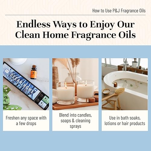 Miniatura 5 de P&J Trading Aceite aromático  Clean Home Juego de 6  Aceite perfumado para hacer jabón, difusores, fabricación de velas, lociones, cuidado del