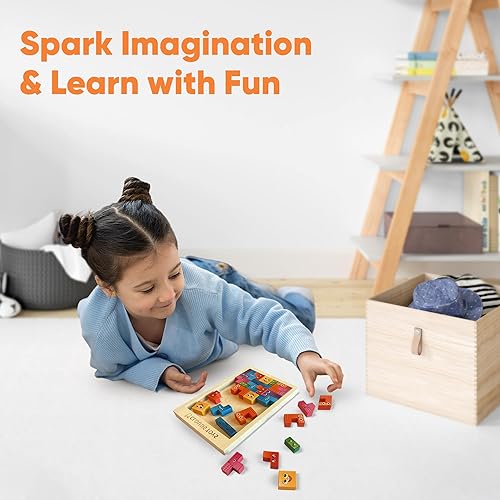 Miniatura 2 de CLOUDS TOYS EmotiBlocks - Rompecabezas de bloques de madera, gruesos y duraderos con imágenes de emociones coloridas, juguete educativo Montessori