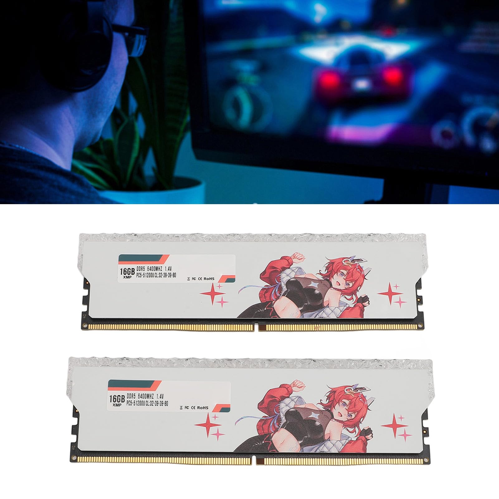 RGB DDR5 32GB Kit 2x16GB 6400MHz PC5-51200U CL32-39-39-80 Modulo di Memoria Desktop Ram con XMP3.0, Supporto EXPO (stile 1)