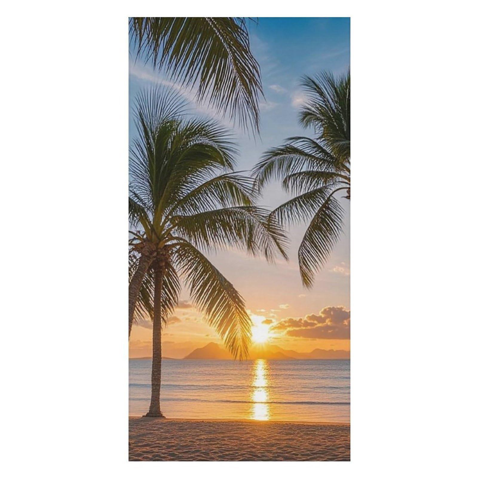 Sunset Palm Tree Beach Towels Extra Large, Quick Dry Absorbent Multipurpose, Oversized Beach Towel, Sand Free Foldable Lightweight, Travel Towel, For Beach Pool Camping Travel Vacation, 63x31.5 in
