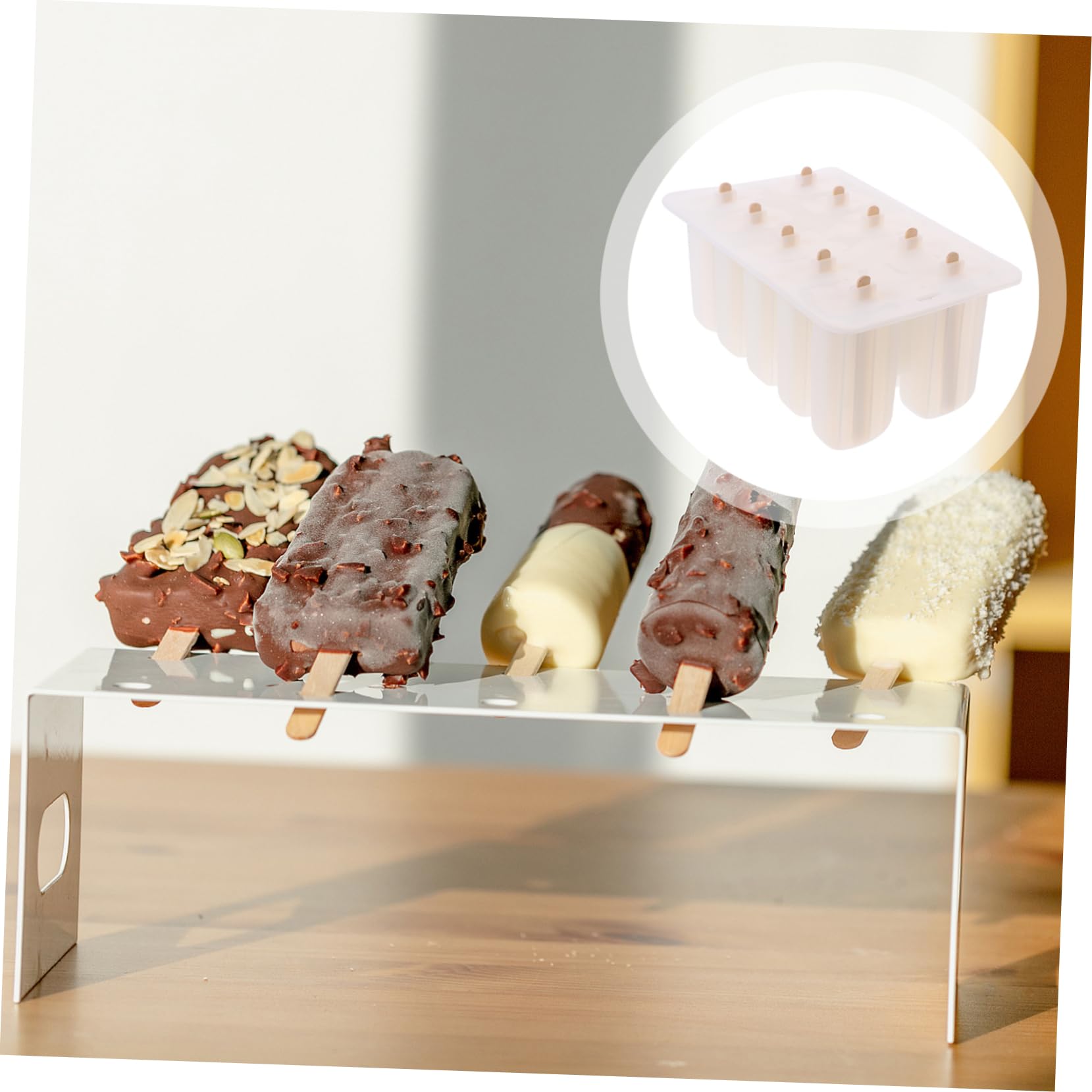 IMIKEYA Moule à Glace Diy 10 Pièces En Silicone Avec Bâtonnets En Moules à Réutilisables En Plastique Transparent Pour L'été Facile à Démouler Garçon Et Adultes