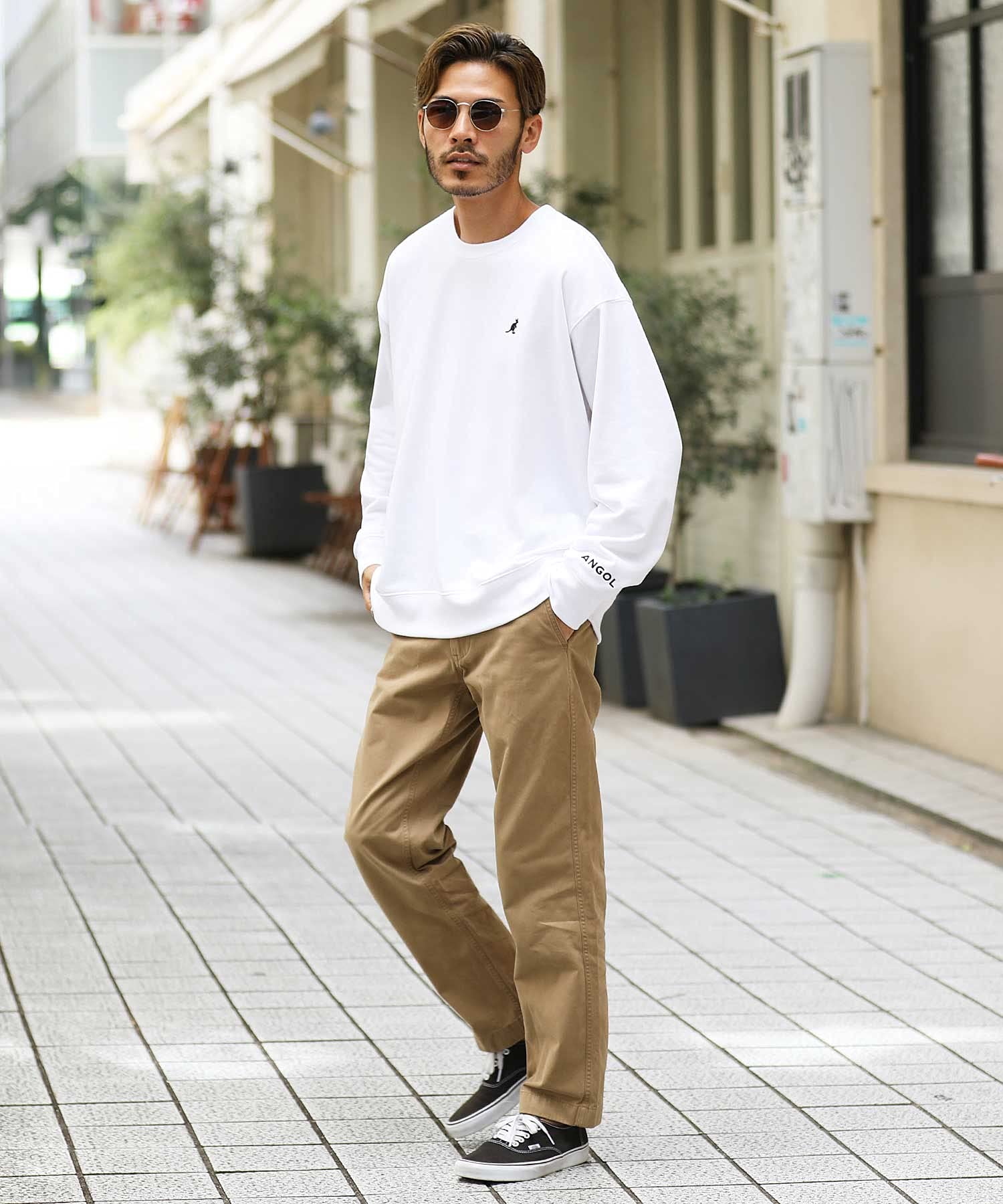 [カンゴール] 別注裏毛トレーナー｜メンズ ブランド ロゴ 長袖 スウェット 秋服 冬服 春服 オーバーサイズ ゆったり 裏毛 レディース ユニセックス ワンポイント 黒 白 - 3